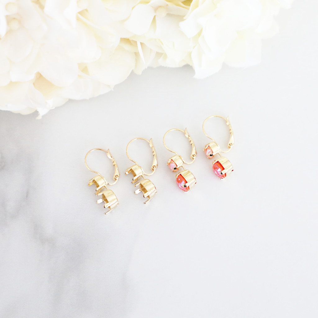 6mm & 8.5mm | Two Setting Drop Earrings | One Pair