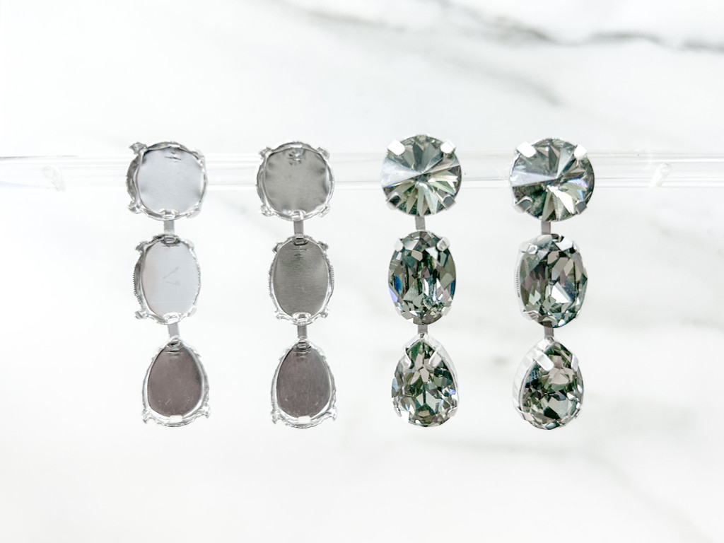 12mm Round, 14x10 Oval & 14x10 Pear | Multi Shape Stud Earring