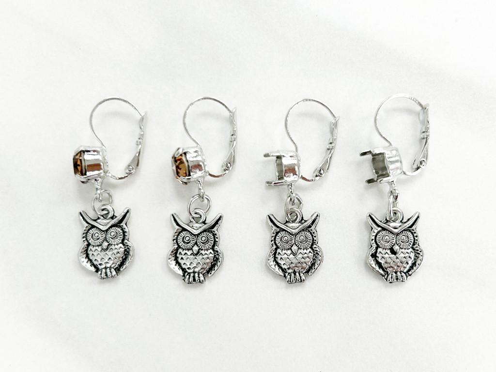 Owl charm earrings
