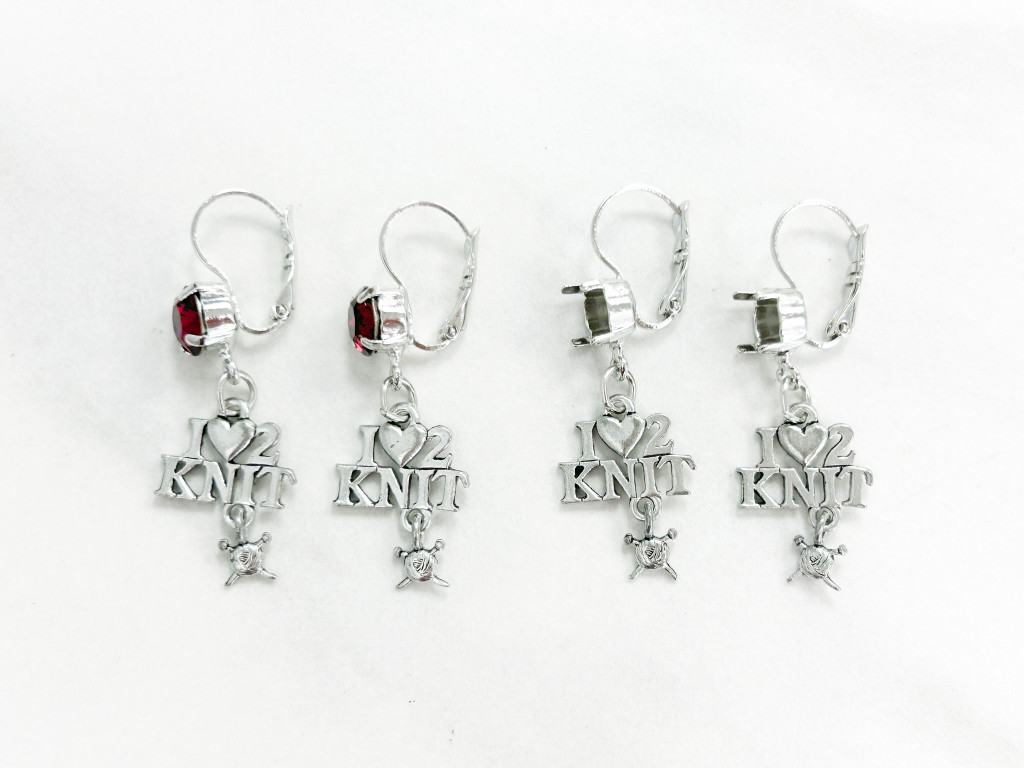 Knitting charm earrings