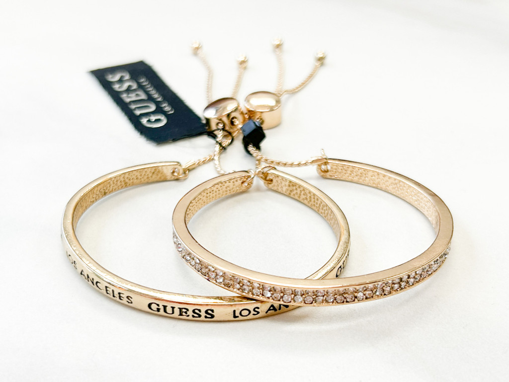 GUESS Gold Crystal Slider Bracelets view 1