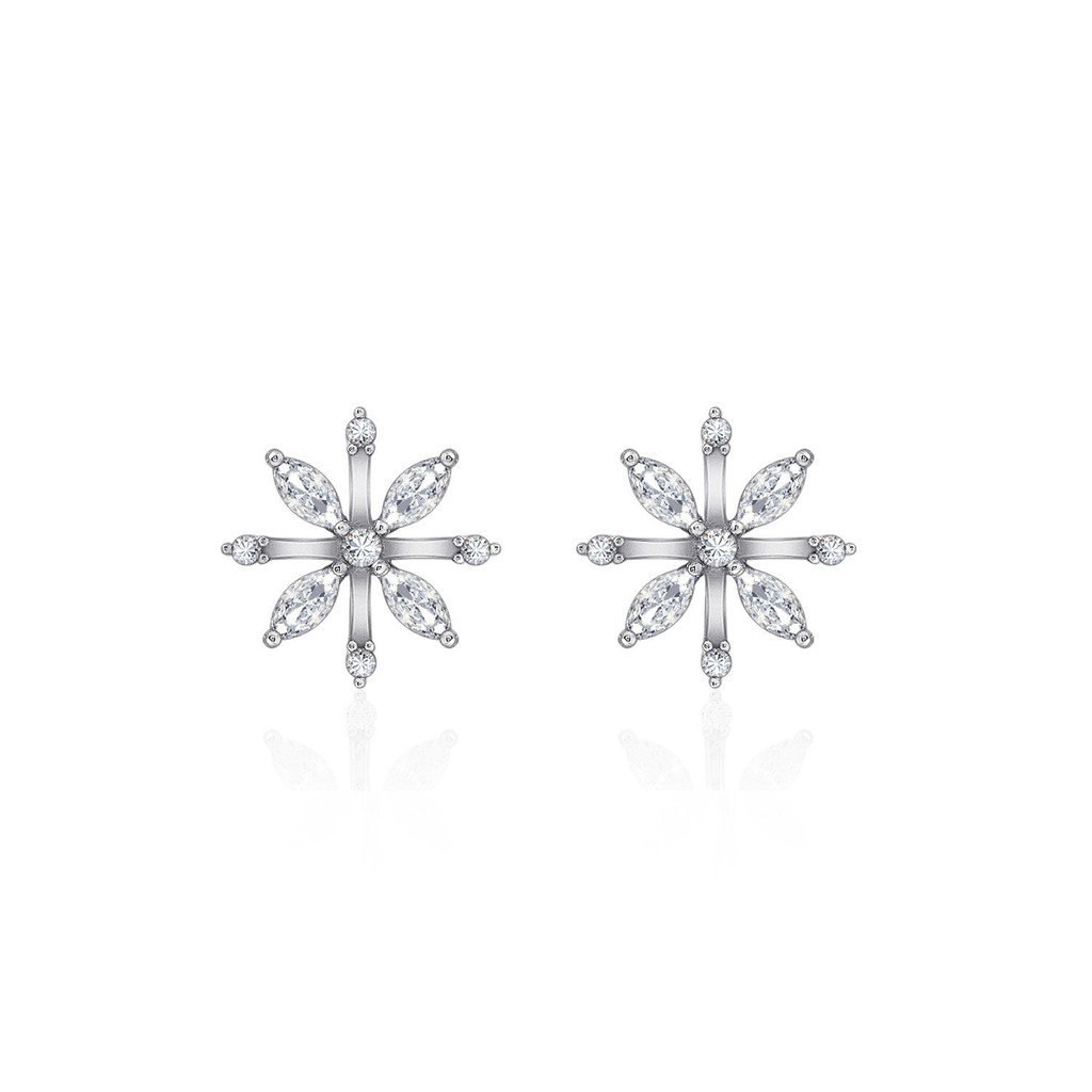 Snowflake Stud Earrings, front view