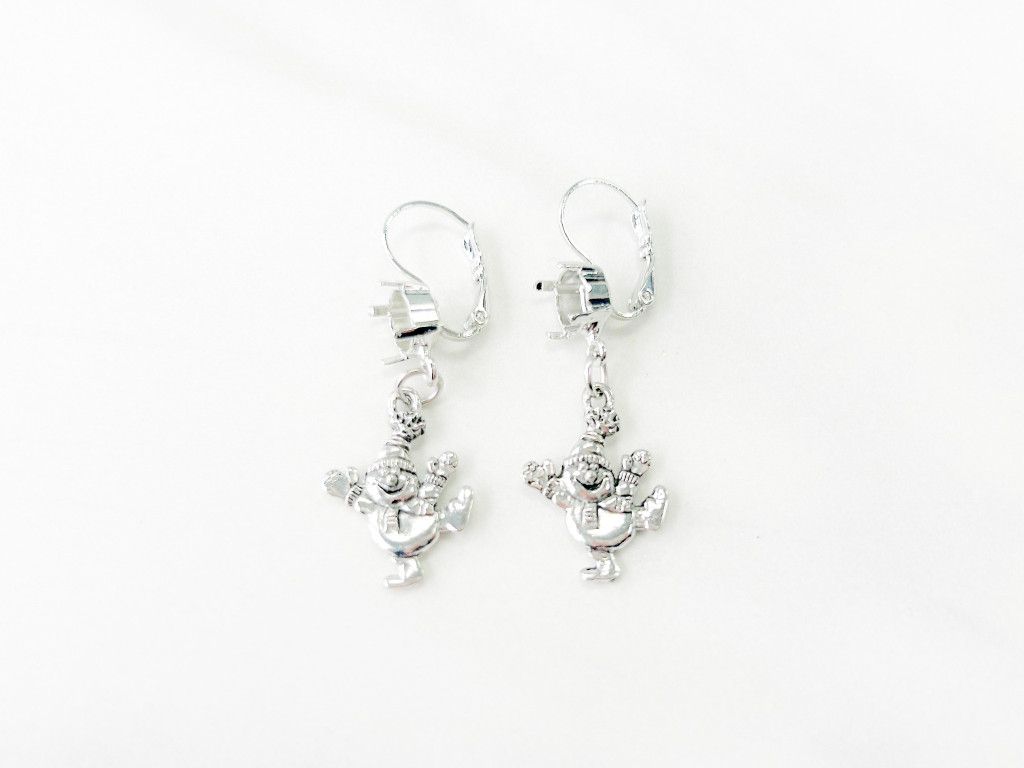 Jolly Snowman Charm Earrings