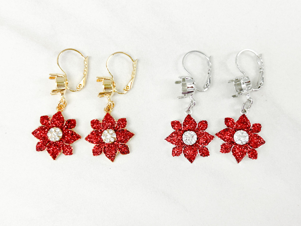 Poinsettia Charm Earrings