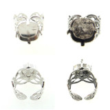 12mm Square | Filigree Adjustable Ring, view 2