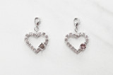 6mm (29ss) Small Heart Empty Necklace Enhancer With Crystal Rhinestones Rhodium main image