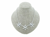 8.5mm (39ss) Three Snowflake Empty Necklace Small Smooth Rolo Chain