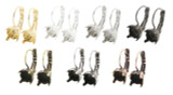 8.5mm One Box Lever Back Earring - Gold Overlay, Sterling Silver Overlay, Rhodium, Hematite, Brass Ox, Silver Ox, and Copper Ox