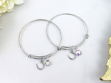Horseshoe Charm Bangle Bracelet