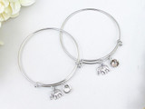 Elephant Charm Bangle Bracelet