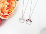 Paw Print Crystal Rhinestone Long 30 Inch Necklace