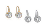 CZ Star Halo Earrings