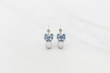 Small Blue Bunny Rhinestone Drop Earrings