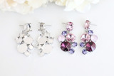 Mixed Cluster Drop Stud Earrings
