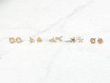 Dainty Glam Studs | 5 Pairs