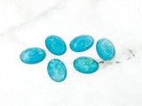 14mm x 10mm Oval | Blue Foil Acrylic Cabochons | 6 Pieces