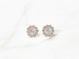 Light Peach Floral Stud