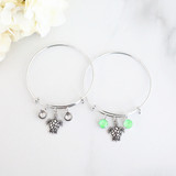 Turtle Charm Bangle Bracelet