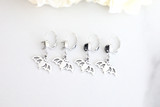 One Setting Drop & Bat Charm Earring, view 2