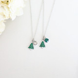 Christmas Tree Enamel Charm Necklace, view 2