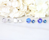8.5mm & 12mm Round | Stud Dangle Earring with Bottom Loop, view 1