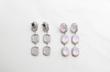 14mm x 10mm Oval | Three Tier Crystal Halo Stud Earrings