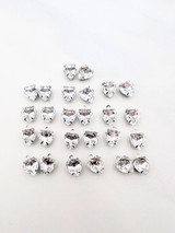 10mm x 8mm Crystal Hearts in Rhodium Plated Setting with Loop 26pcs lot