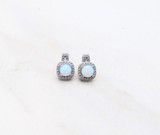 2 pairs .925 Sterling Silver Genuine Opal Stud Earrings