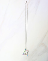 Light Multi Crystal Bunny Necklace 1 pc