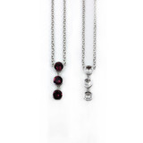 Three Setting Vertical Casted Necklace - Rhodium - with and without stones