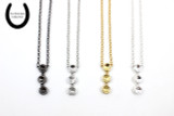 Three Setting Vertical Casted Necklace - All Finishes