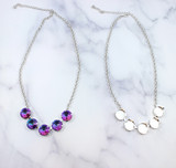 16mm Round | Five Setting Necklace | One Piece - With Crystals example and Empty side by side