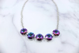16mm Round | Five Setting Necklace | One Piece - with crystals example close up