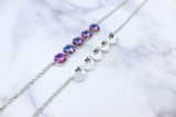 16mm Round | Five Setting Necklace | One Piece - With Crystals example and Empty side by side