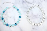 16mm Round | Twenty Setting Necklace | One Piece - with crystals example and empty base side by side