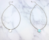 16mm Round | Single Setting Necklace | One Piece - with crystals example and empty base side by side