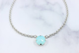 16mm Round | Single Setting Necklace | One Piece - with crystals example close up