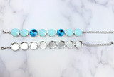 16mm Round | Eight Setting Bracelet | One Piece - Side by side with crystals example and empty base
