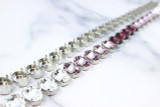 18mm x 13mm Oval | Twenty Two Setting Necklace | One Piece - Side by side with crystals example and empty base