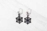 8.5mm | Sparkly Web Charm Earrings
