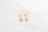 8.5mm | Metal Snowflake Charm Earrings