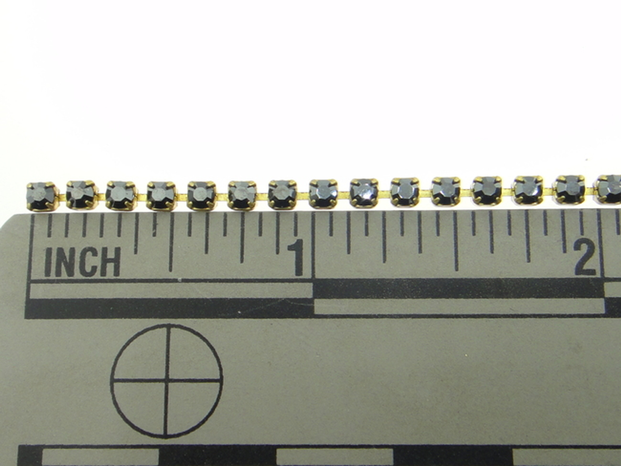 2.5 mm rhinestone chain with Montana AB Preciosa crystals in