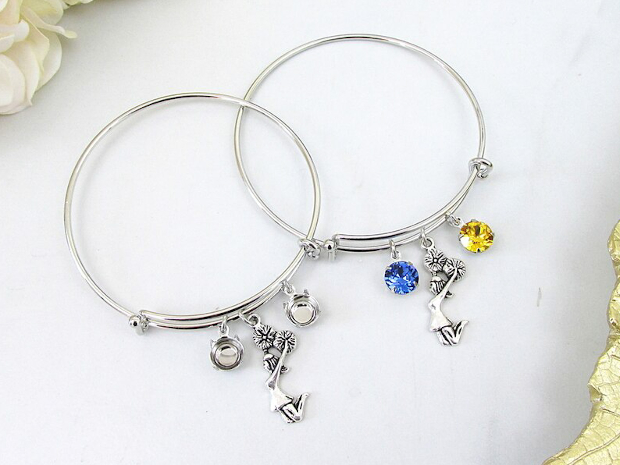 Cheerleader Charm Bangle Bracelet One Piece - Main Image