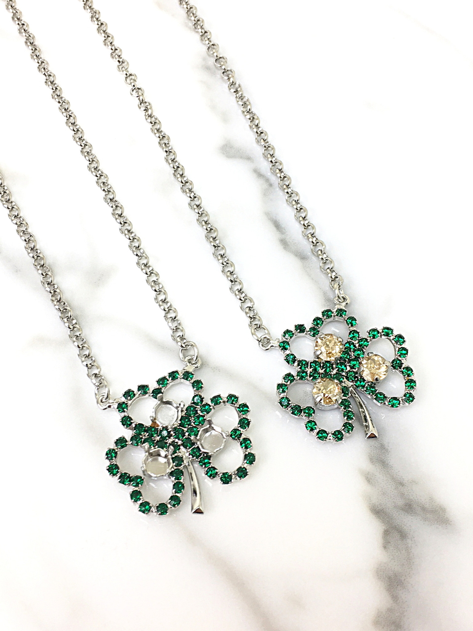 Empty Necklace 6mm Shamrock