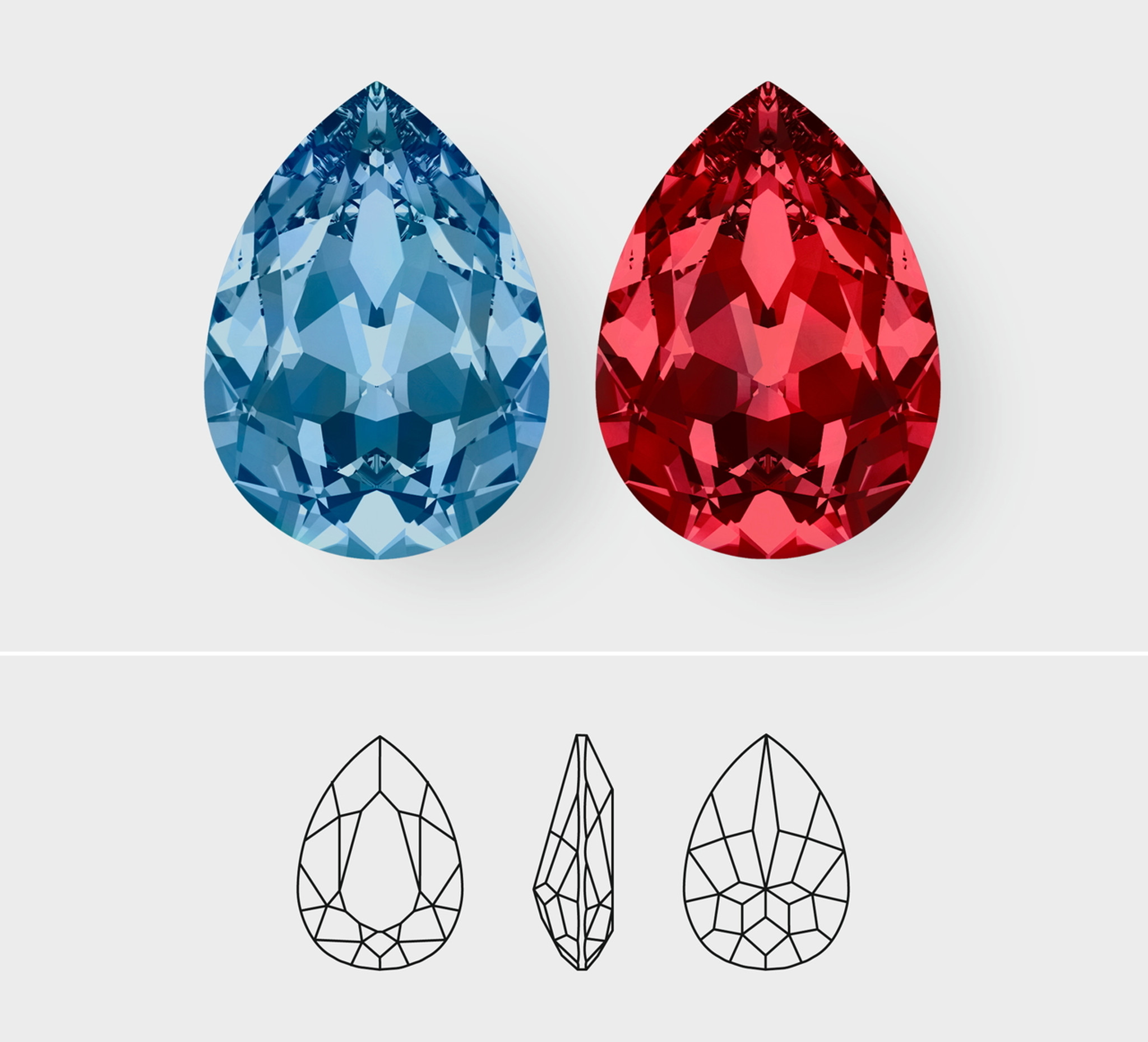 18mm x 13mm | Pear | Swarovski Article 4320 | 3 Pieces