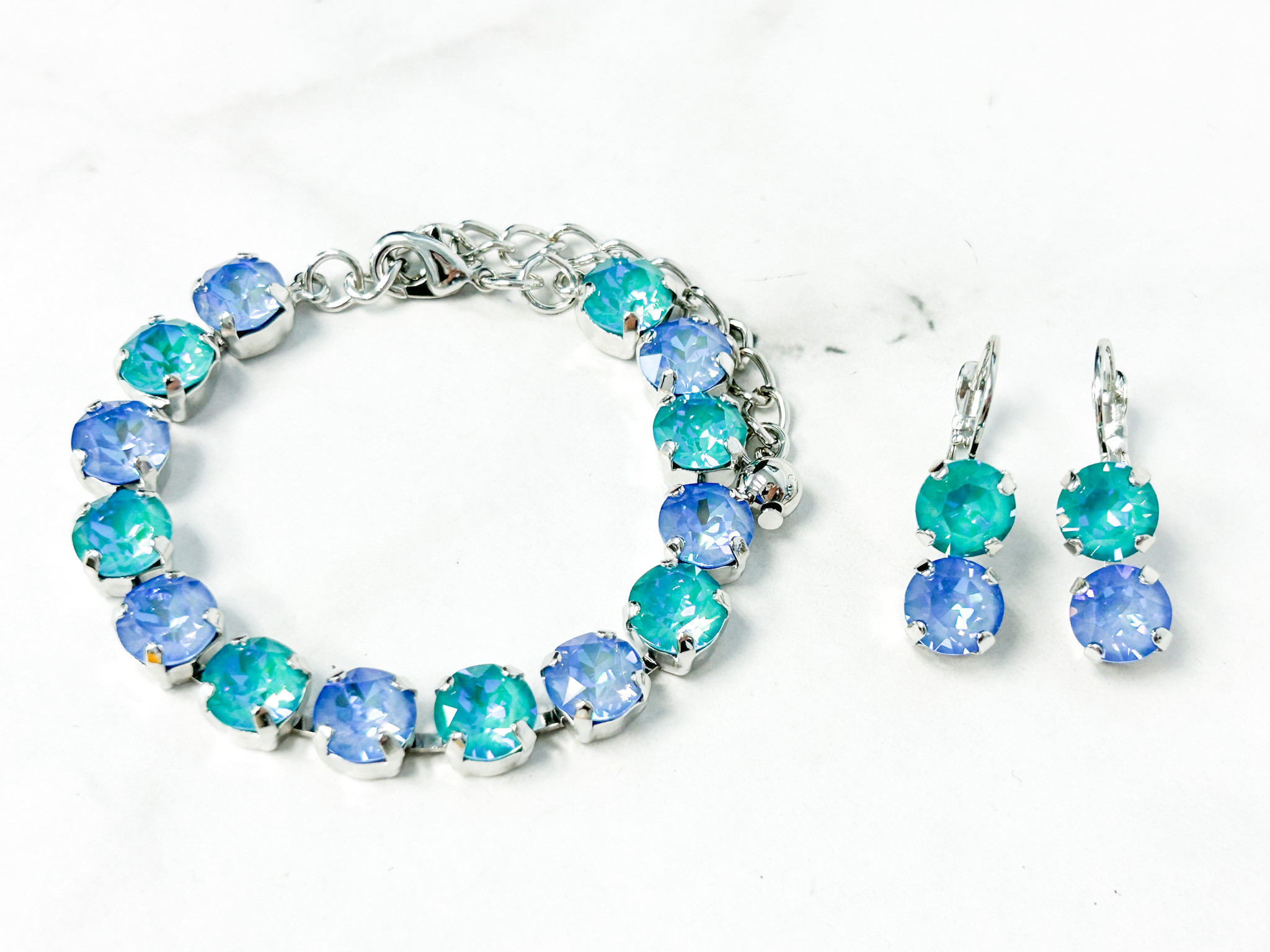 Caribbean Waters Jewelry Set made with Swarovski Crystals