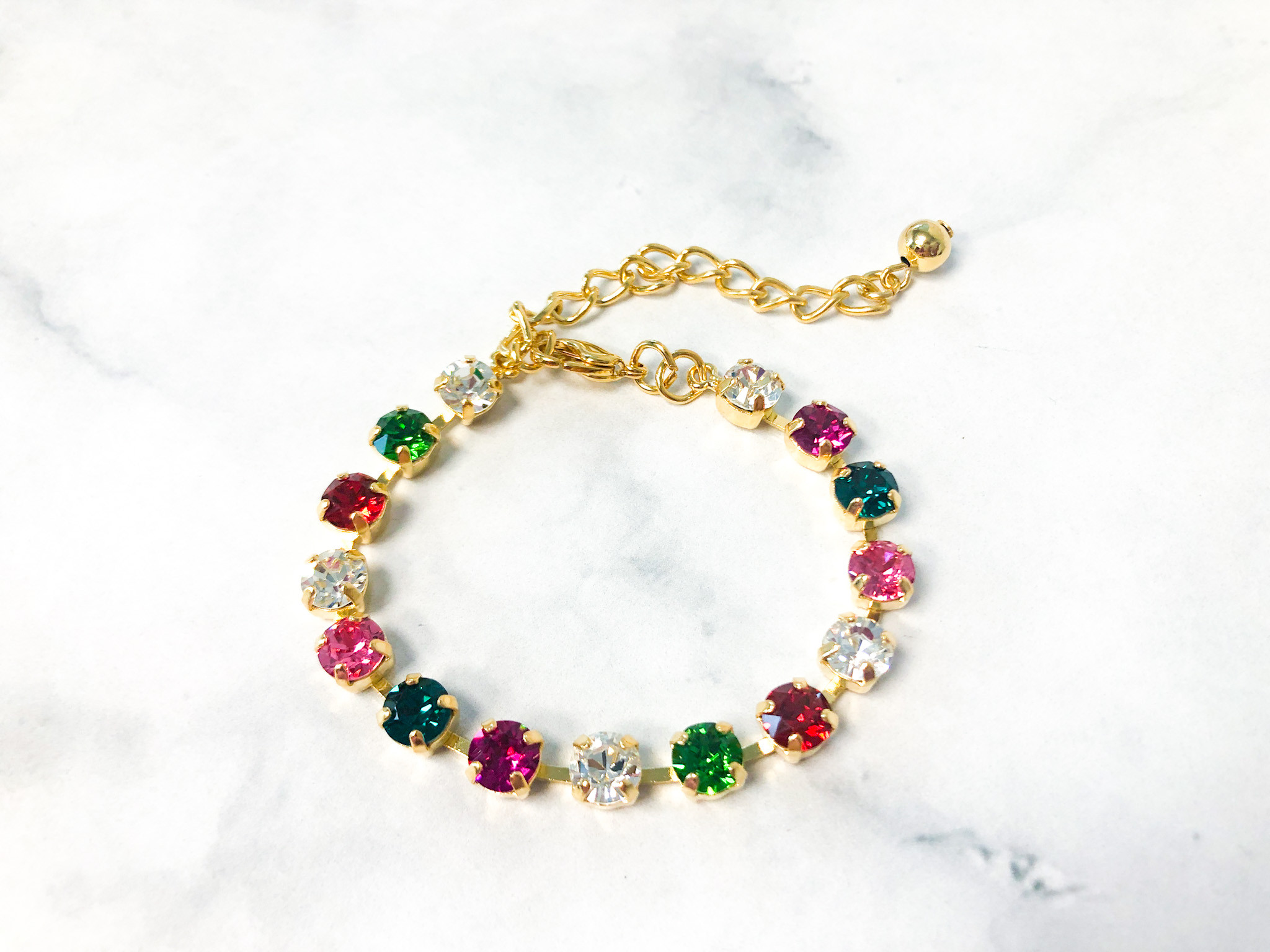 Swarovski Crystal Bracelet with Multi Color Stones