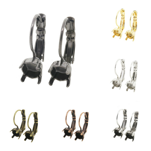 6mm (29ss) Lever Back Empty Earrings