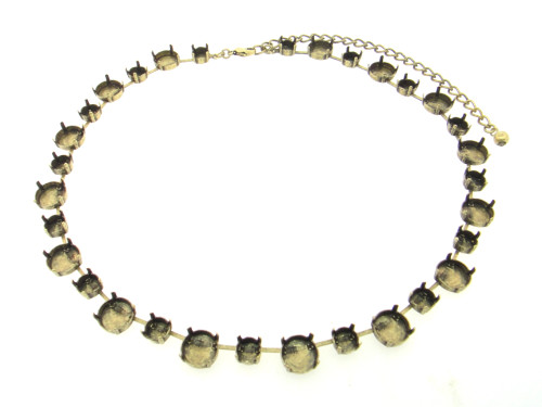 8.5mm and 12mm Rivoli Round Alternating Necklace