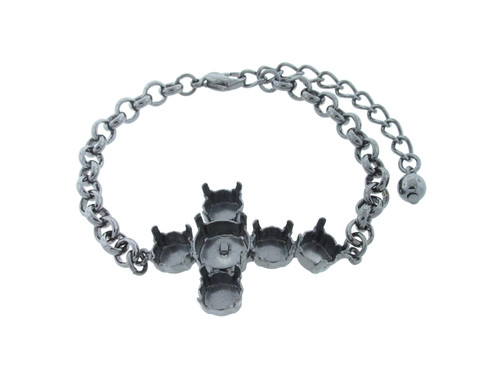 8.5mm (39ss) & 11mm Cross Empty Bracelet  - Smooth, Small Smooth Or Textured Rolo Chain